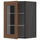 METOD - METOD Wall cabinet w shelves/glass door, black Enköping/brown walnut effect, 40x60 cm