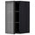 METOD - METOD Wall cabinet w shelves/glass door, black/Hejsta anthracite reeded glass, 30x60 cm