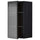 METOD - METOD Wall cabinet w shelves/glass door, black/Hejsta anthracite reeded glass, 40x80 cm