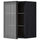 METOD - METOD Wall cabinet w shelves/glass door, black/Hejsta anthracite reeded glass, 40x60 cm