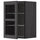 METOD wall cabinet w shelves/glass door, black/Lerhyttan black stained, 40x60 cm
