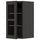 METOD - METOD Wall cabinet w shelves/glass door, black/Lerhyttan black stained, 30x60 cm
