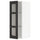 METOD wall cabinet w shelves/glass door, black/Lerhyttan black stained