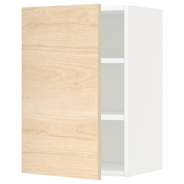 METOD - Wall cabinet with shelves, white/Askersund light ash effect, 40x60 cm - best price from Maltashopper.com 59463710