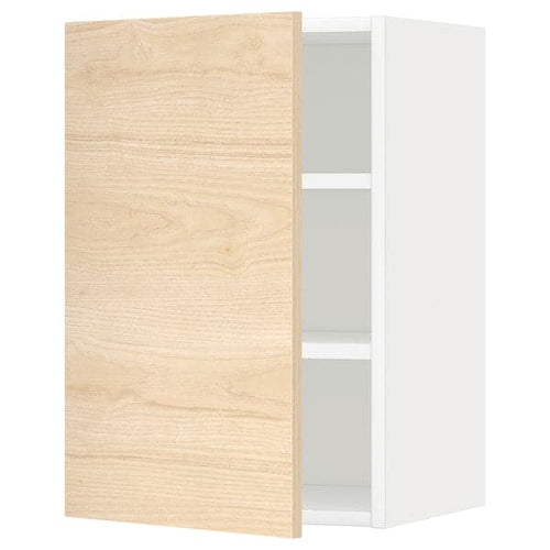 METOD - Wall cabinet with shelves, white/Askersund light ash effect, 40x60 cm
