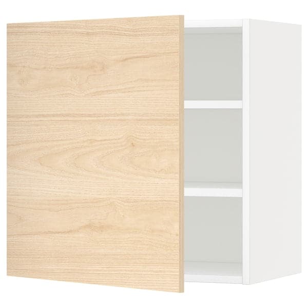 METOD - Wall cabinet with shelves, white/Askersund light ash effect, 60x60 cm - best price from Maltashopper.com 09469880