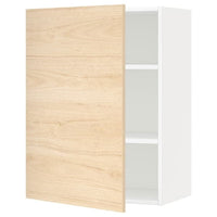 METOD - Wall cabinet with shelves, white/Askersund light ash effect, 60x80 cm - best price from Maltashopper.com 79460211