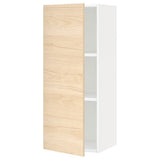 METOD wall cabinet with shelves, white/Askersund light ash effect, 40x100 cm