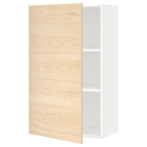 METOD - Wall cabinet with shelves, white/Askersund light ash effect, 60x100 cm