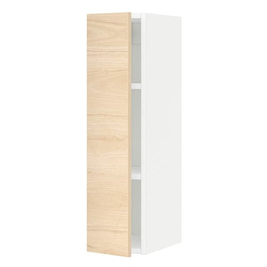 METOD - Wall cabinet with shelves, white/Askersund light ash effect, 20x80 cm - best price from Maltashopper.com 19461685