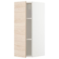 METOD - Wall cabinet with shelves, white/Askersund light ash effect, 30x80 cm - best price from Maltashopper.com 39461364