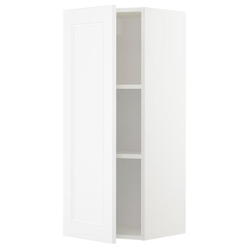 METOD - Wall cabinet with shelves, white/Axstad matt white, 40x100 cm