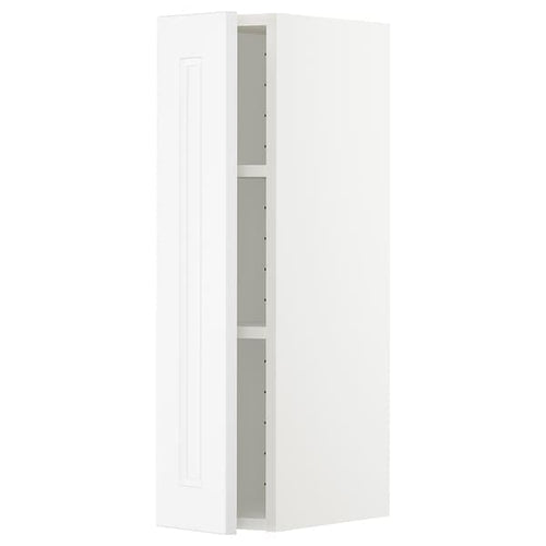 METOD - Wall cabinet with shelves, white/Axstad matt white, 20x80 cm