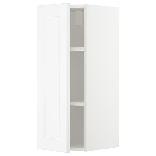 METOD - Wall cabinet with shelves, white/Axstad matt white, 30x80 cm