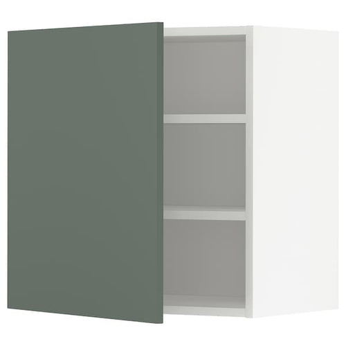METOD - Wall cabinet with shelves, white/Bodarp grey-green, 60x60 cm