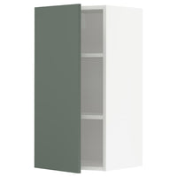 METOD - Wall cabinet with shelves, white/Bodarp grey-green, 40x80 cm - best price from Maltashopper.com 09454770