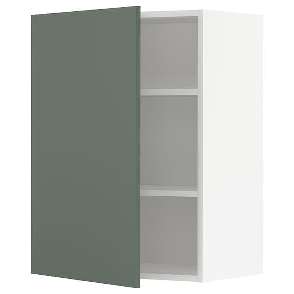 METOD - Wall cabinet with shelves, white/Bodarp grey-green, 60x80 cm - best price from Maltashopper.com 39467945