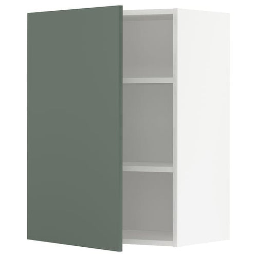 METOD - Wall cabinet with shelves, white/Bodarp grey-green, 60x80 cm
