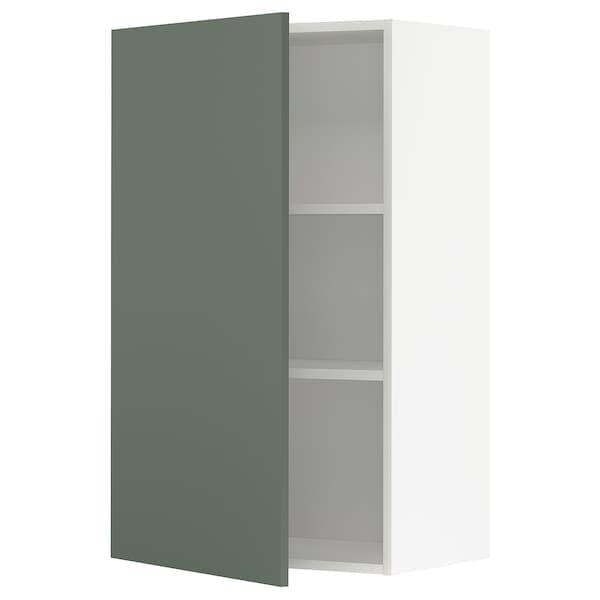 METOD - Wall cabinet with shelves, white/Bodarp grey-green, 60x100 cm