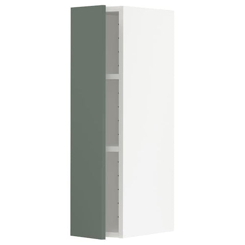METOD - Wall cabinet with shelves, white/Bodarp grey-green, 20x80 cm