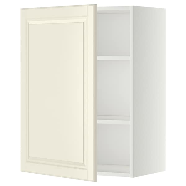 METOD - Wall cabinet with shelves, white/Bodbyn off-white