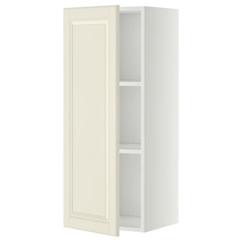METOD - Wall cabinet with shelves, white/Bodbyn off-white, 40x100 cm
