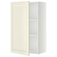 METOD wall cabinet with shelves, white/Bodbyn off-white, 60x100 cm