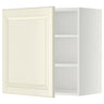 METOD wall cabinet with shelves, white/Bodbyn off-white, 60x60 cm