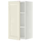 METOD wall cabinet with shelves, white/Bodbyn off-white, 40x80 cm