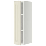 METOD wall cabinet with shelves, white/Bodbyn off-white, 20x80 cm