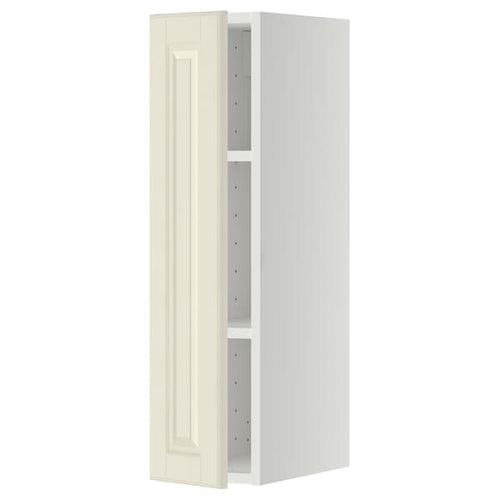 METOD - Wall cabinet with shelves, white/Bodbyn off-white, 20x80 cm