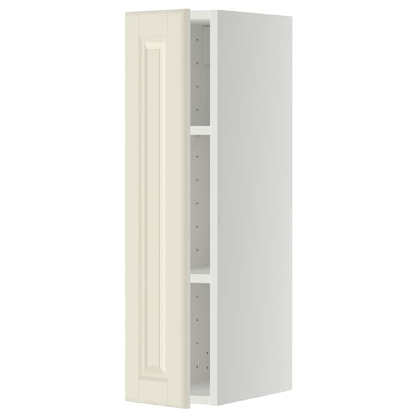 METOD - Wall cabinet with shelves, white/Bodbyn off-white, 20x80 cm