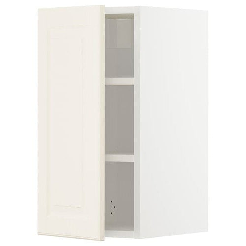 METOD wall cabinet with shelves, white/Bodbyn off-white, 30x60 cm