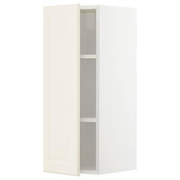 METOD - Wall cabinet with shelves, white/Bodbyn off-white, 30x80 cm - best price from Maltashopper.com 19465481