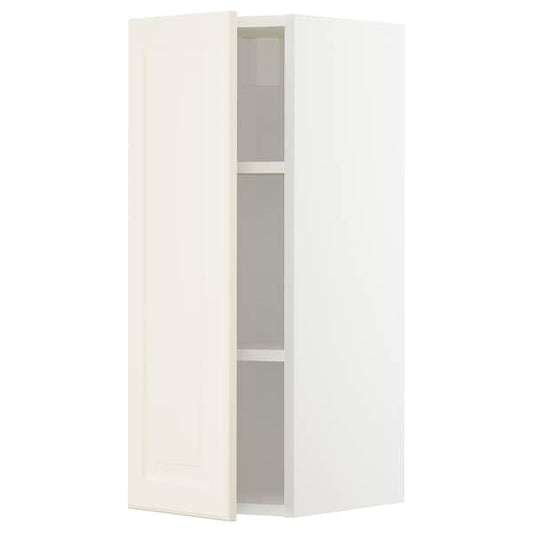 Ikea METOD - Wall cabinet with shelves, white/Bodbyn off-white, 30x80 cm