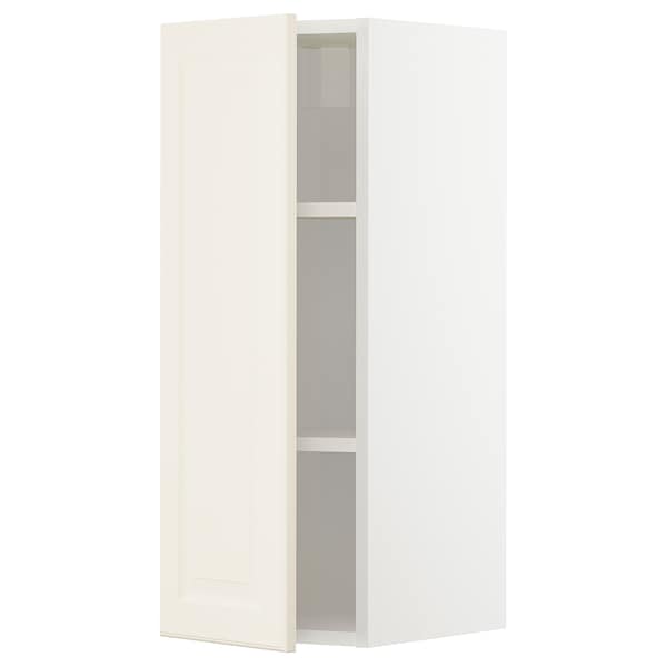 Ikea METOD - Wall cabinet with shelves, white/Bodbyn off-white, 30x80 cm