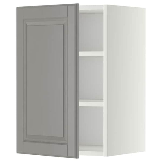 Ikea METOD - Wall cabinet with shelves, white/Bodbyn grey, 40x60 cm