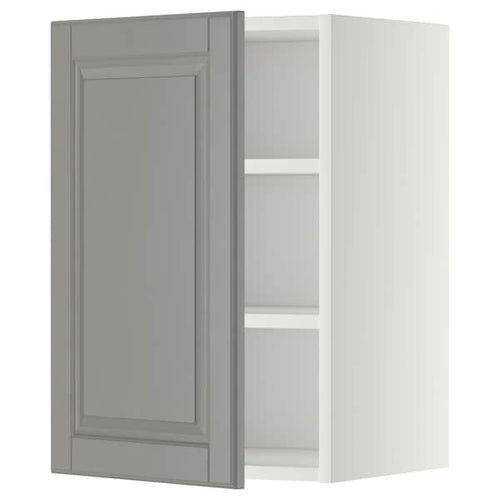 METOD - Wall cabinet with shelves, white/Bodbyn grey, 40x60 cm