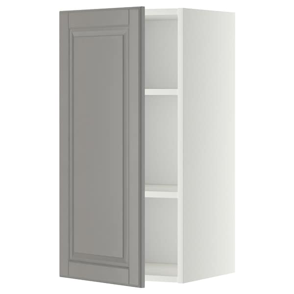 METOD - Wall cabinet with shelves, white/Bodbyn grey, 40x80 cm - best price from Maltashopper.com 39467498