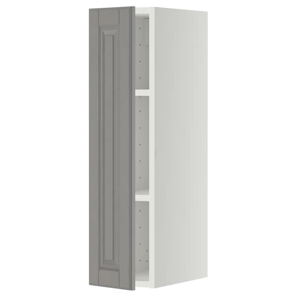 Ikea METOD - Wall cabinet with shelves, white/Bodbyn grey, 20x80 cm