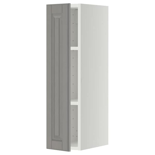 Ikea METOD - Wall cabinet with shelves, white/Bodbyn grey, 20x80 cm