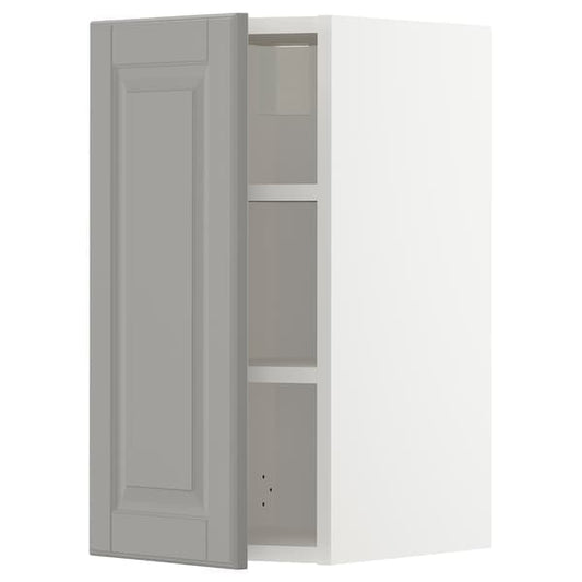 METOD - Wall cabinet with shelves, white/Bodbyn grey, 30x60 cm - best price from Maltashopper.com 39460430
