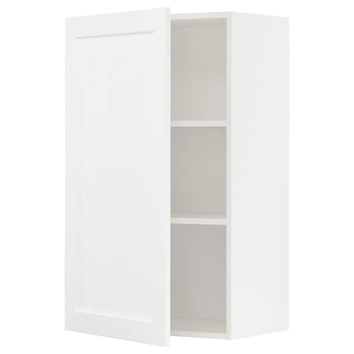 METOD - Wall cabinet with shelves, white Enköping/white wood effect, 60x100 cm