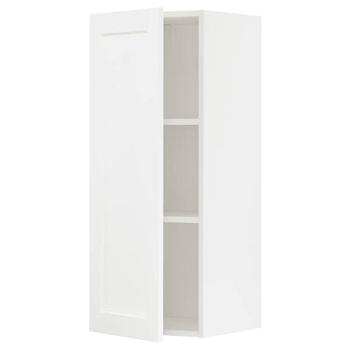 METOD - Wall cabinet with shelves, white Enköping/white wood effect, 40x100 cm