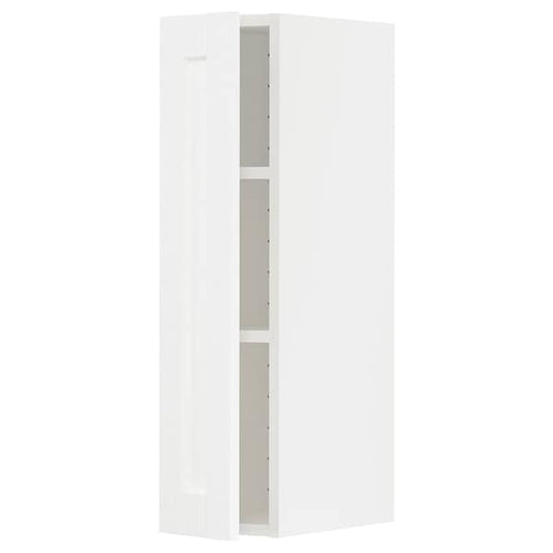 METOD - Wall cabinet with shelves, white Enköping/white wood effect, 20x80 cm