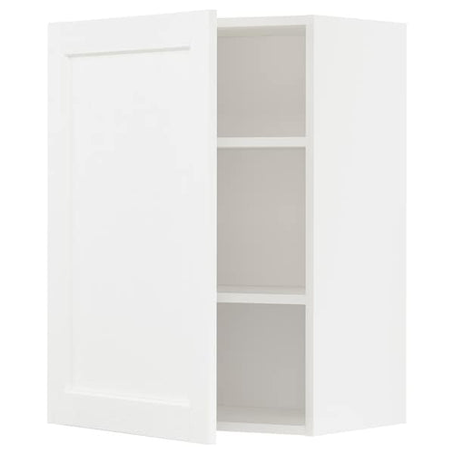 METOD - Wall cabinet with shelves, white Enköping/white wood effect, 60x80 cm