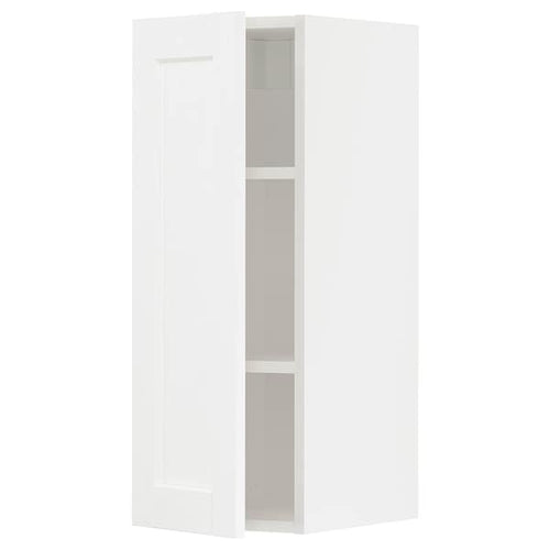 METOD - Wall cabinet with shelves, white Enköping/white wood effect, 30x80 cm
