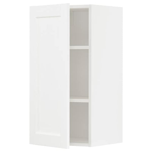 METOD wall cabinet with shelves, white Enköping/white wood effect, 40x80 cm