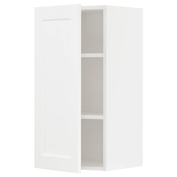 METOD - Wall cabinet with shelves, white Enköping/white wood effect, 40x80 cm