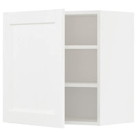 METOD wall cabinet with shelves, white Enköping/white wood effect, 60x60 cm